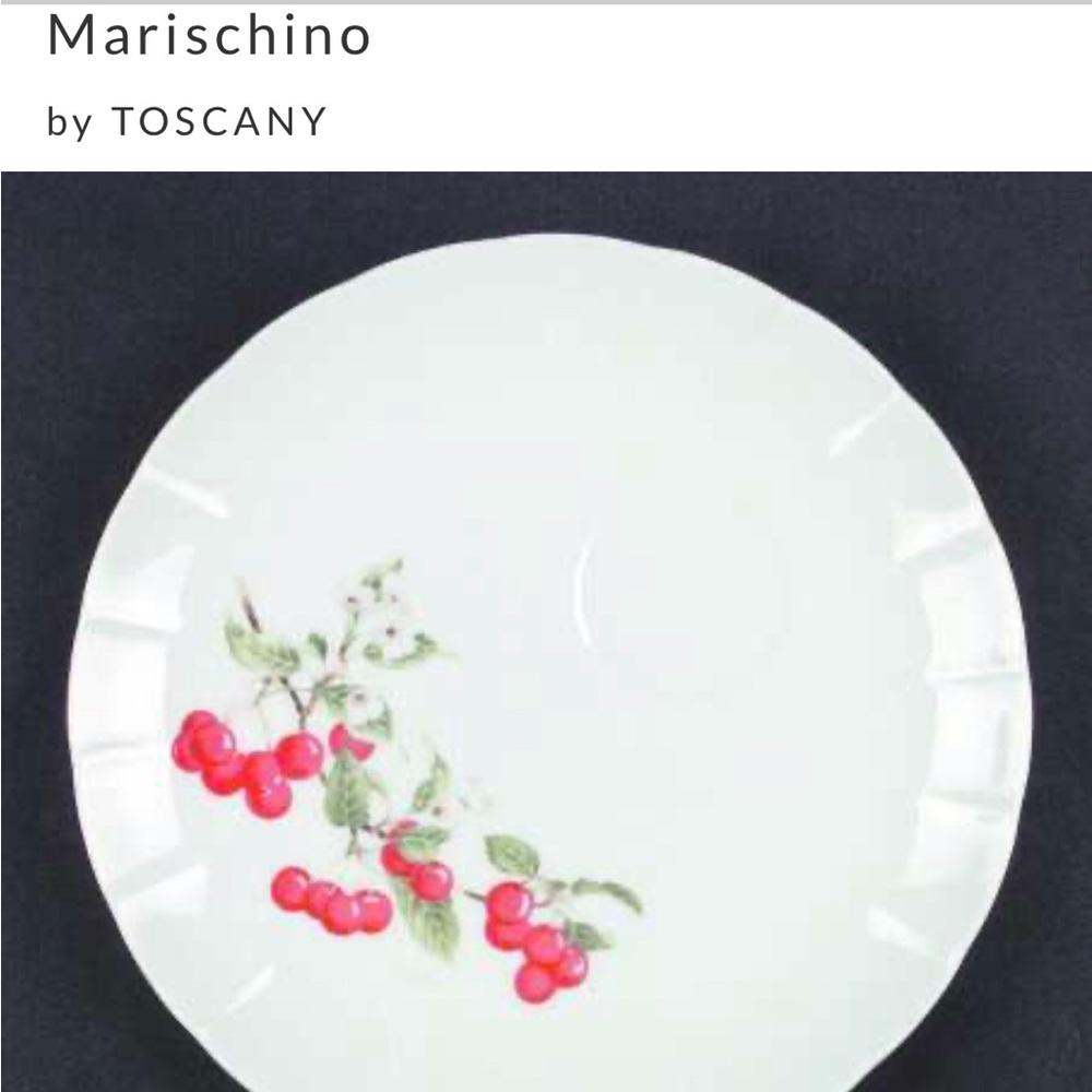 Tuscany “Marischino” Set of Three 8” snack plates with cup or sauce holder